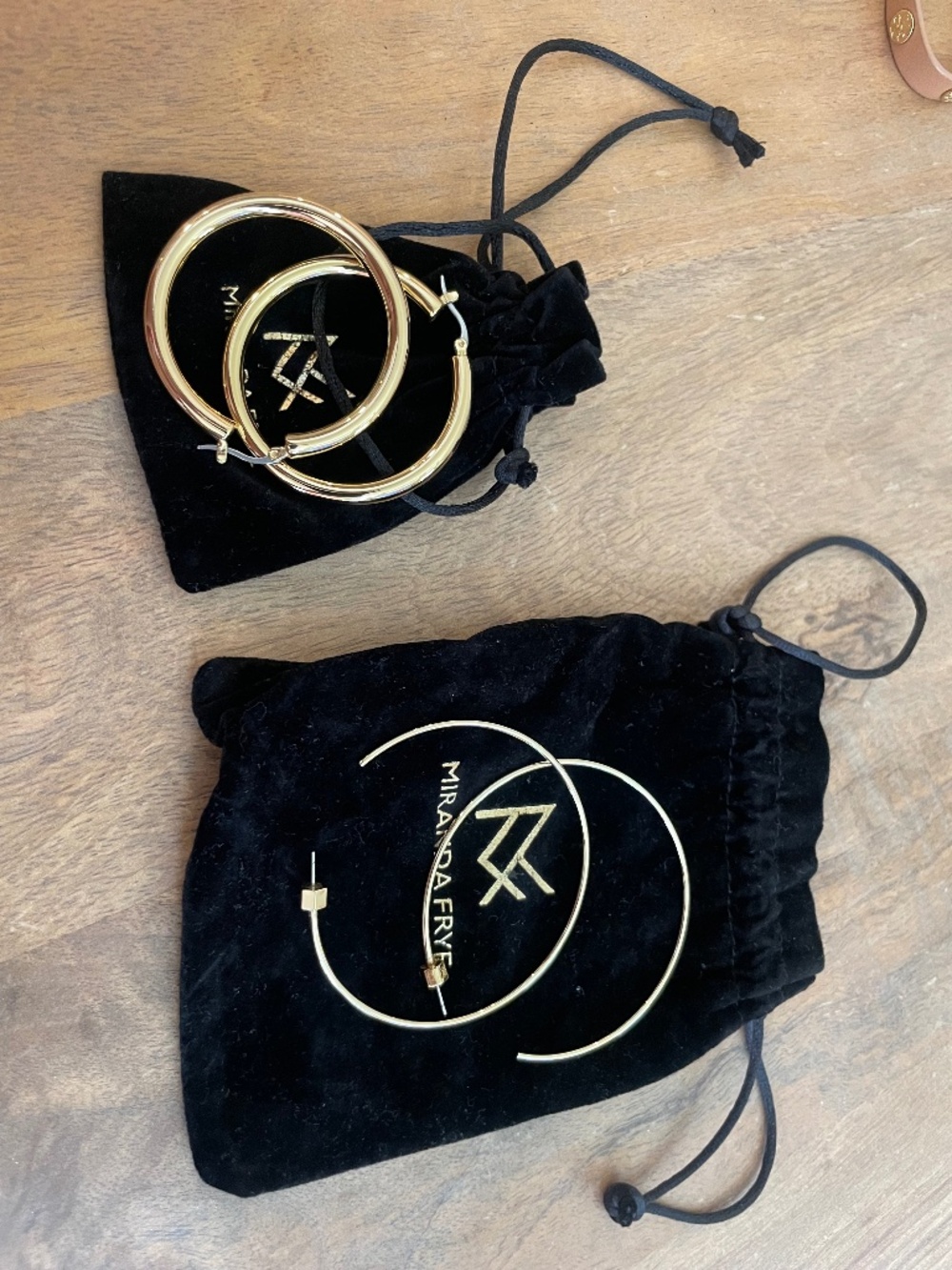 Miranda Frye Gold Hoop Earrings Bundle | 2 Pairs | Chunky & Large Hoops | EUC